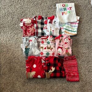 Assorted set of baby Christmas pajamas